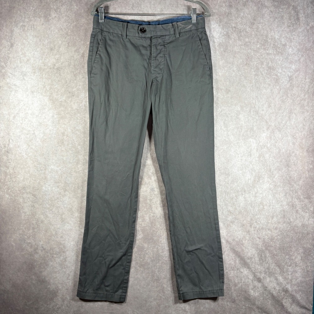 Gustin Chinos Mens Size 32 Gray Slim Fit Button Fly Cotton Casual Made in USA